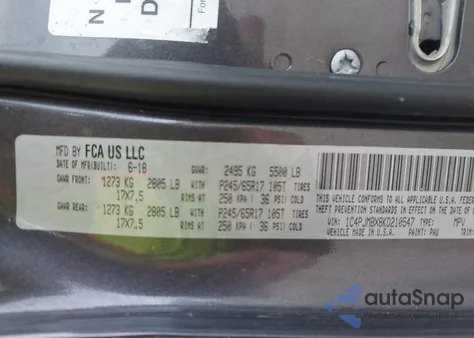 2019 Jeep Cherokee Trailhawk 4X4 z USA, uszkodzony, nr VIN 1C4PJMBX8KD210547